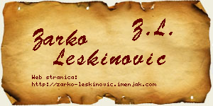 Žarko Leškinović vizit kartica